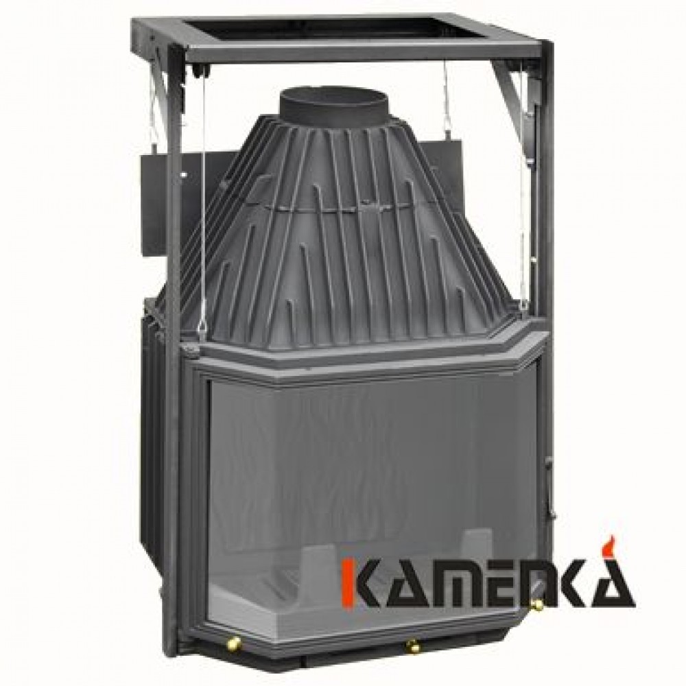 Каминная топка чугунная Мета Призма 700П с подъемным механизмом